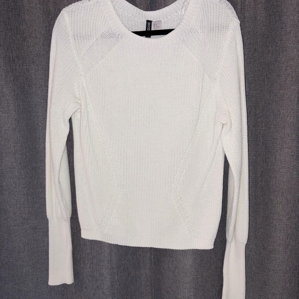 H&M Sweater White classic knit